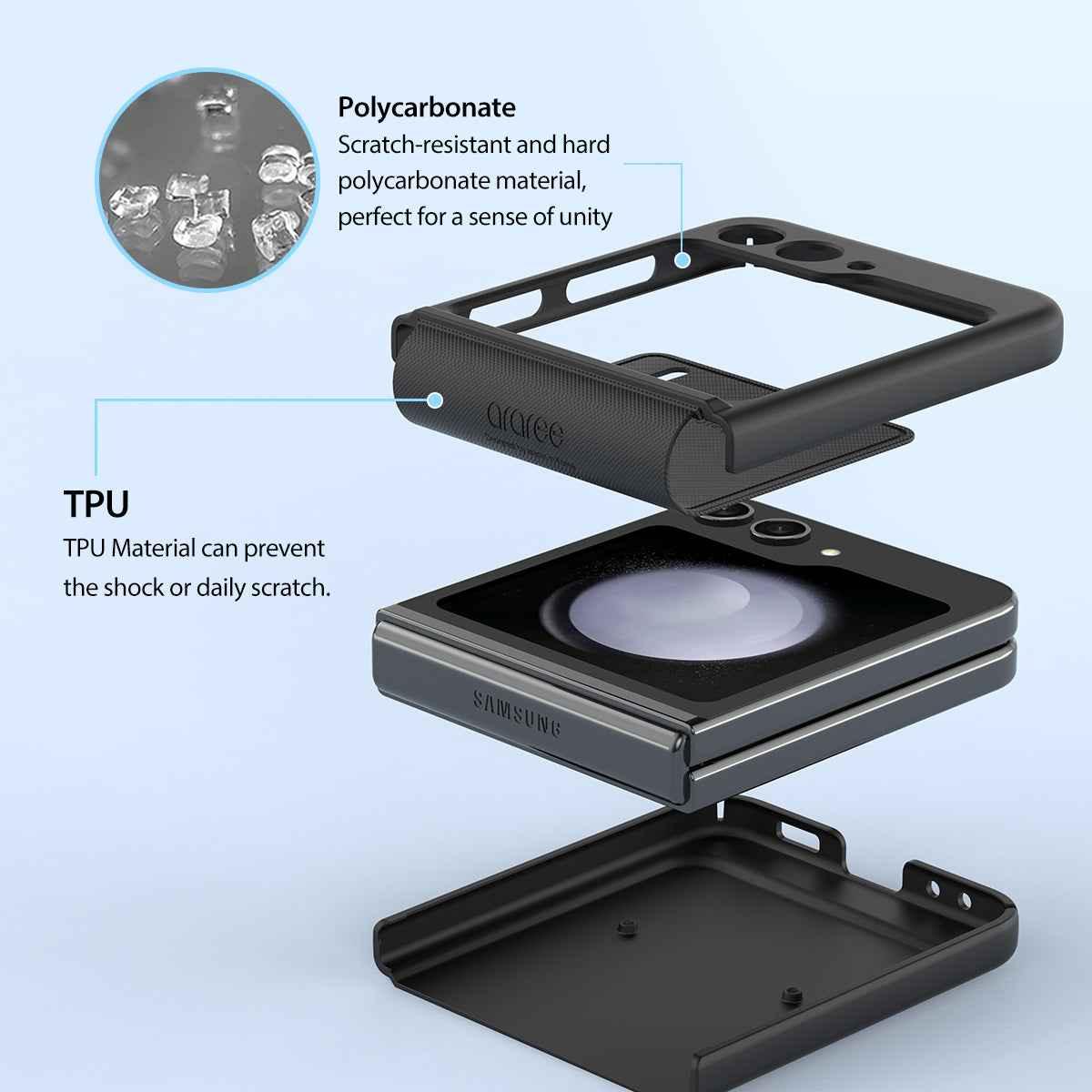 Araree Z Flip 5 Aero Flex Case With Dual Layer Protection - Black Araree Z Flip 5 Aero Flex Case With Dual Layer Protection - Black